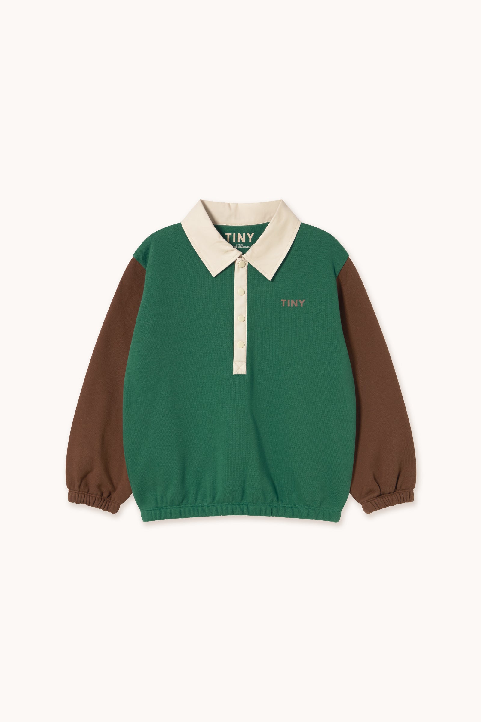 Color Block Polo Sleeve Tee Dark Green