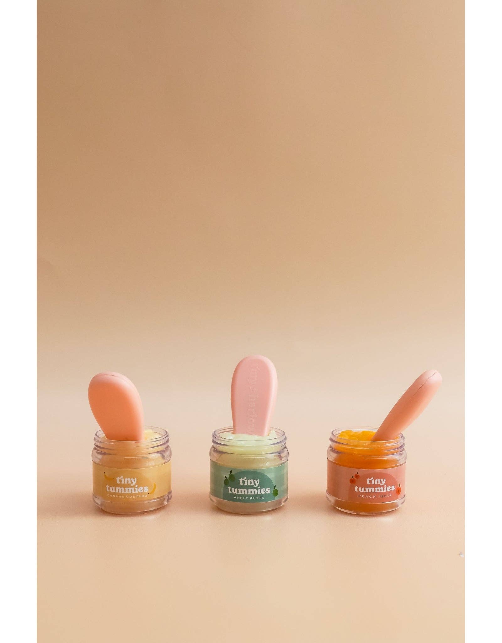 Tiny Tummies - Apple jelly food - Jar and spoon