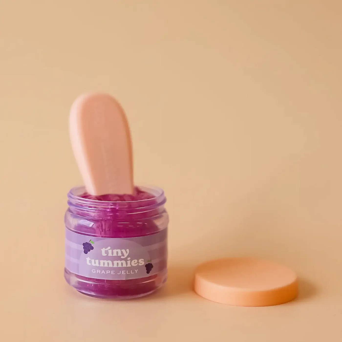 Tiny Tummies - Grape jelly food - Jar and spoon
