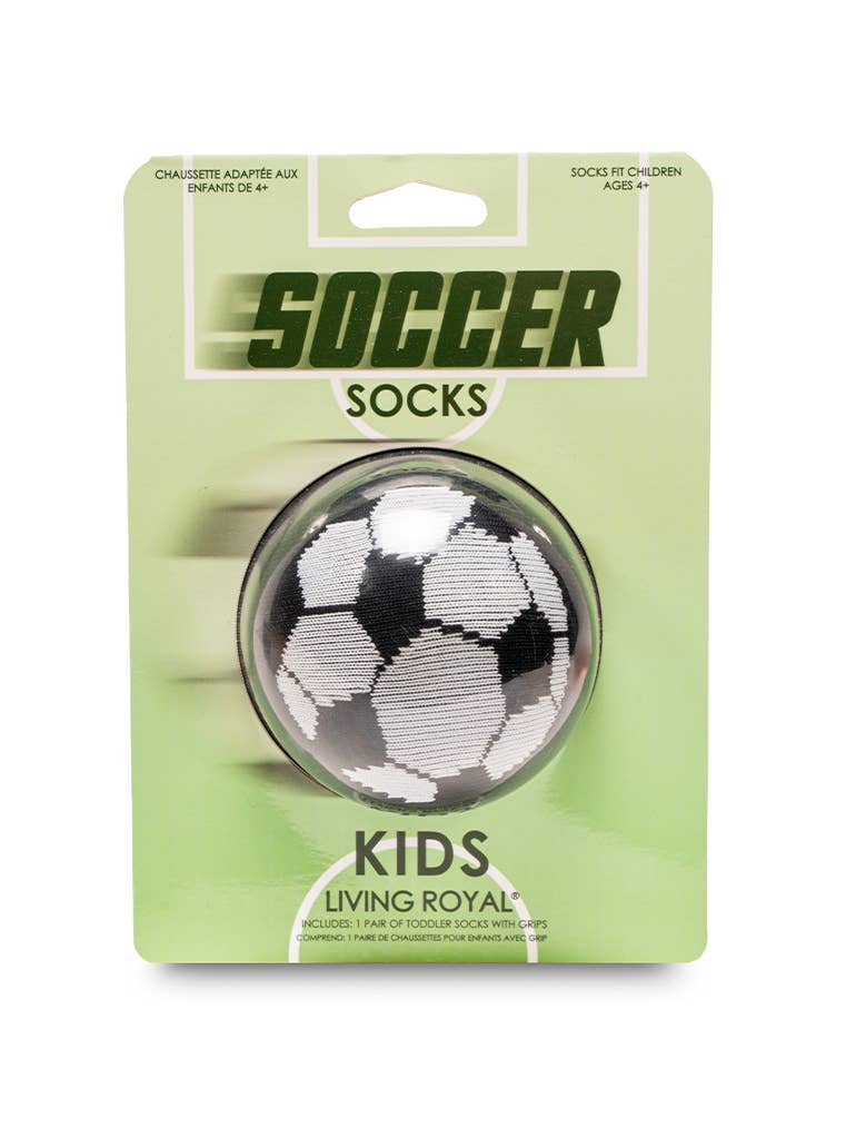 3D Packaged Crew Socks -  Soccer Ball 4+