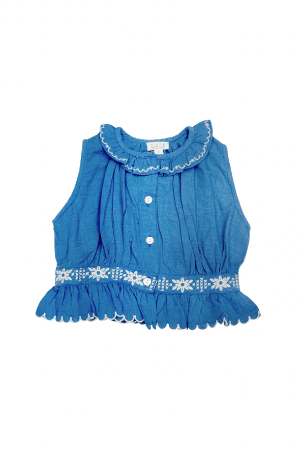 Cora Top in Pacific Blue