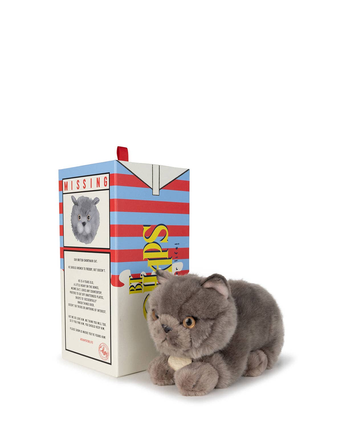 Plush BT CHAPS in Giftbox 6.5": 6.5" / Freddy The British Shorthair Floppy in Giftbox