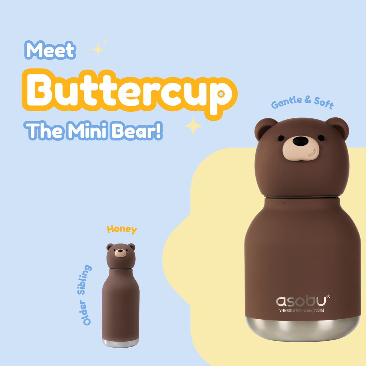 Mini Bestie Water Bottle - Brown Bear 6.7 oz