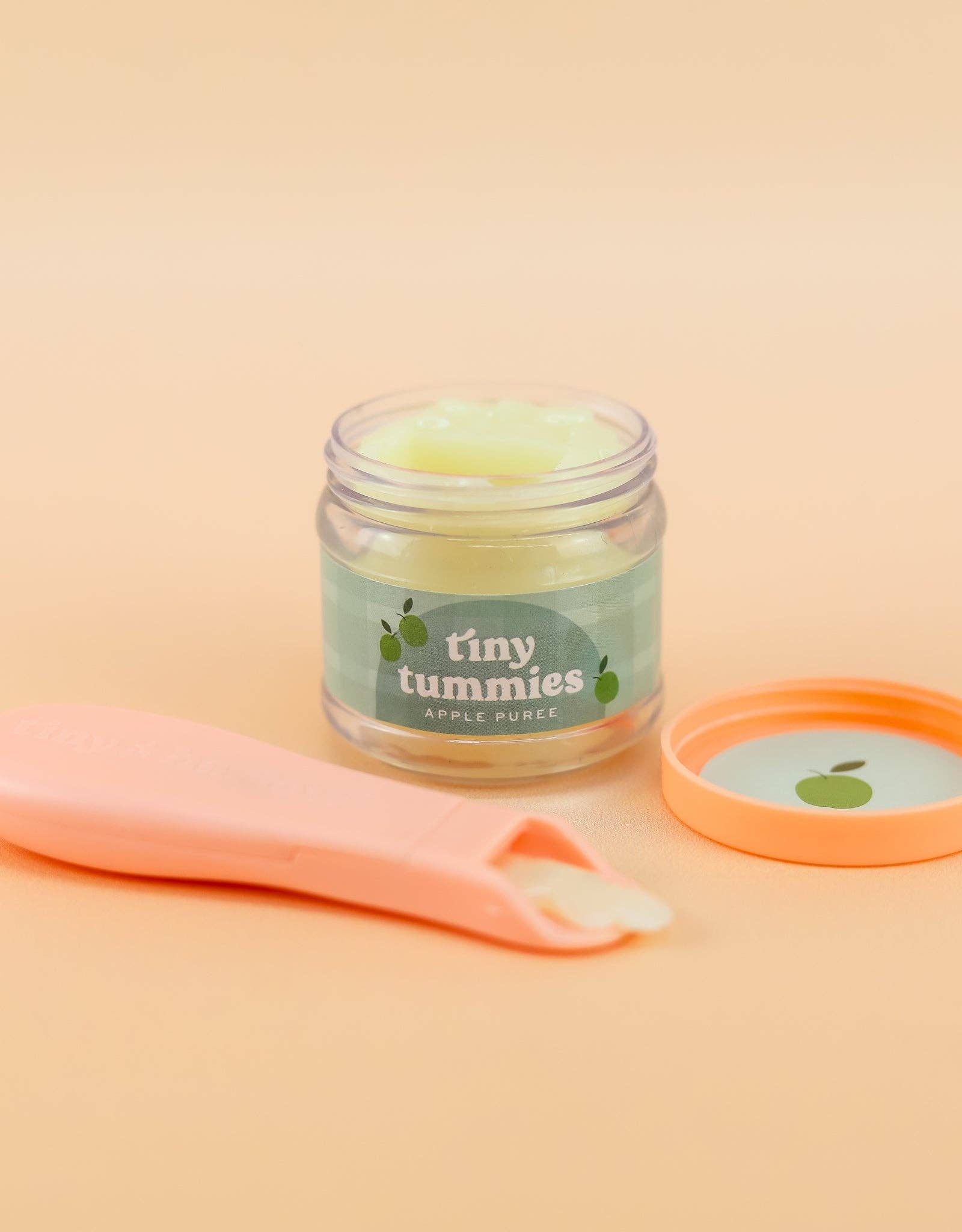 Tiny Tummies - Apple jelly food - Jar and spoon