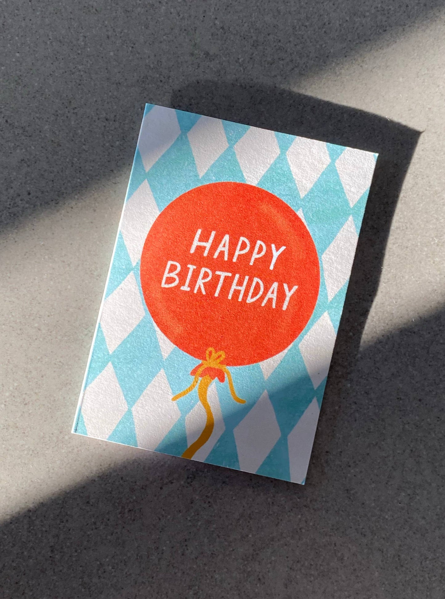 Birthday Balloon Mini Card - Illustrated Bday Greeting Card