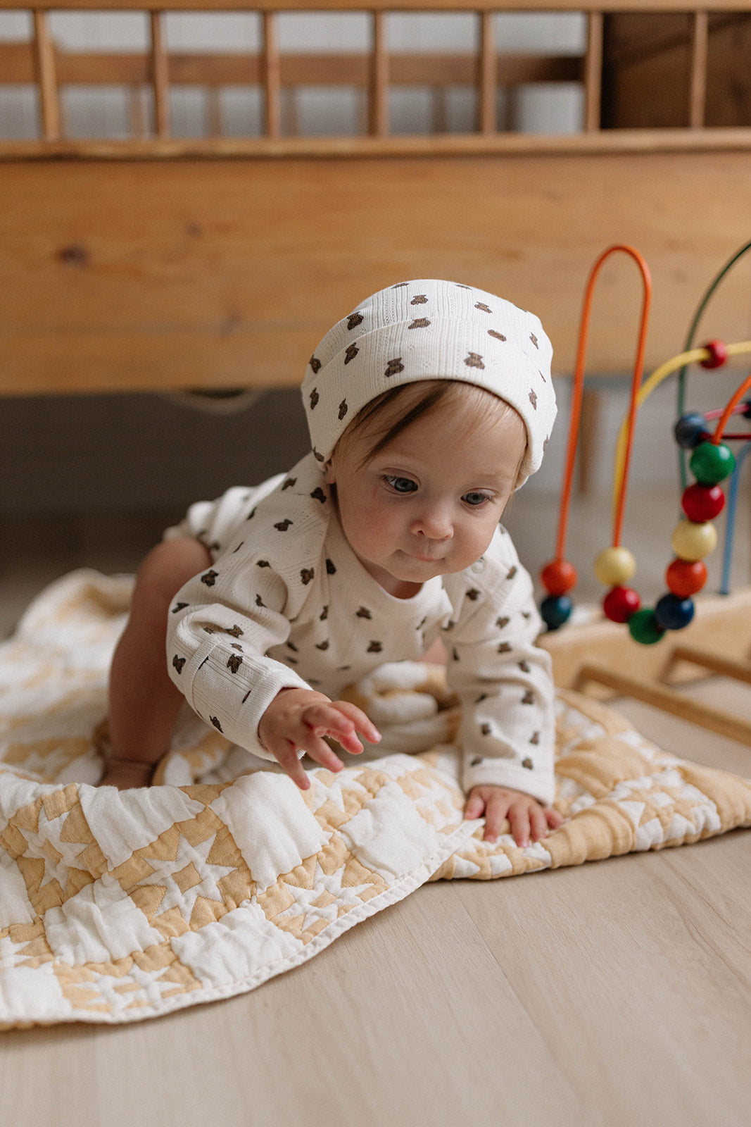 Onesie + Pant Set | Pointelle - Teddy