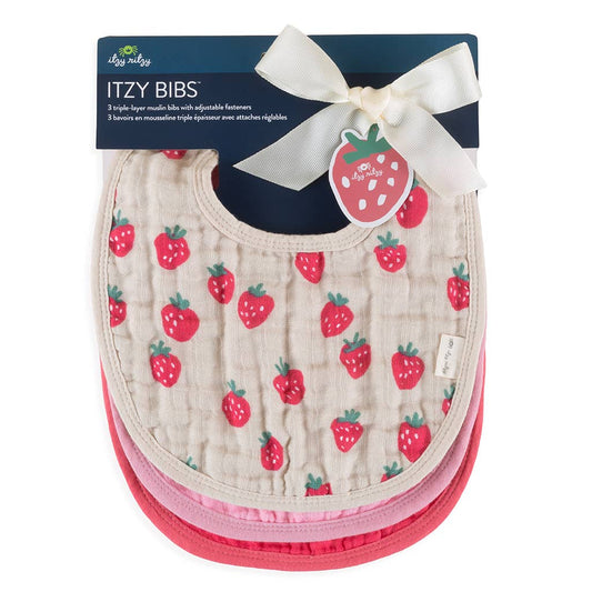 Itzy Bibs™: Strawberries + Cream