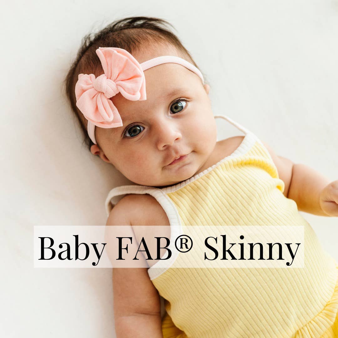 Baby Bling® Baby FAB® Skinny Soft Nylon Bow Headband: Dusty Blue