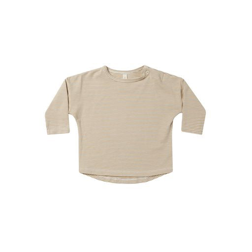 LONG SLEEVE TEE || LATTE MICRO STRIPE