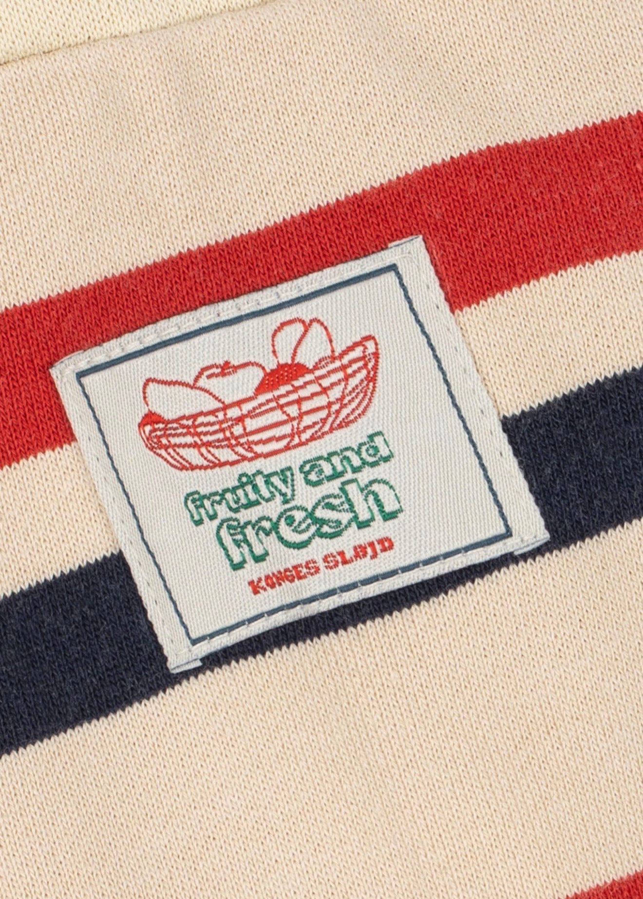 Loupy Half Zip Sweat GOTS - Tangerine Stripe