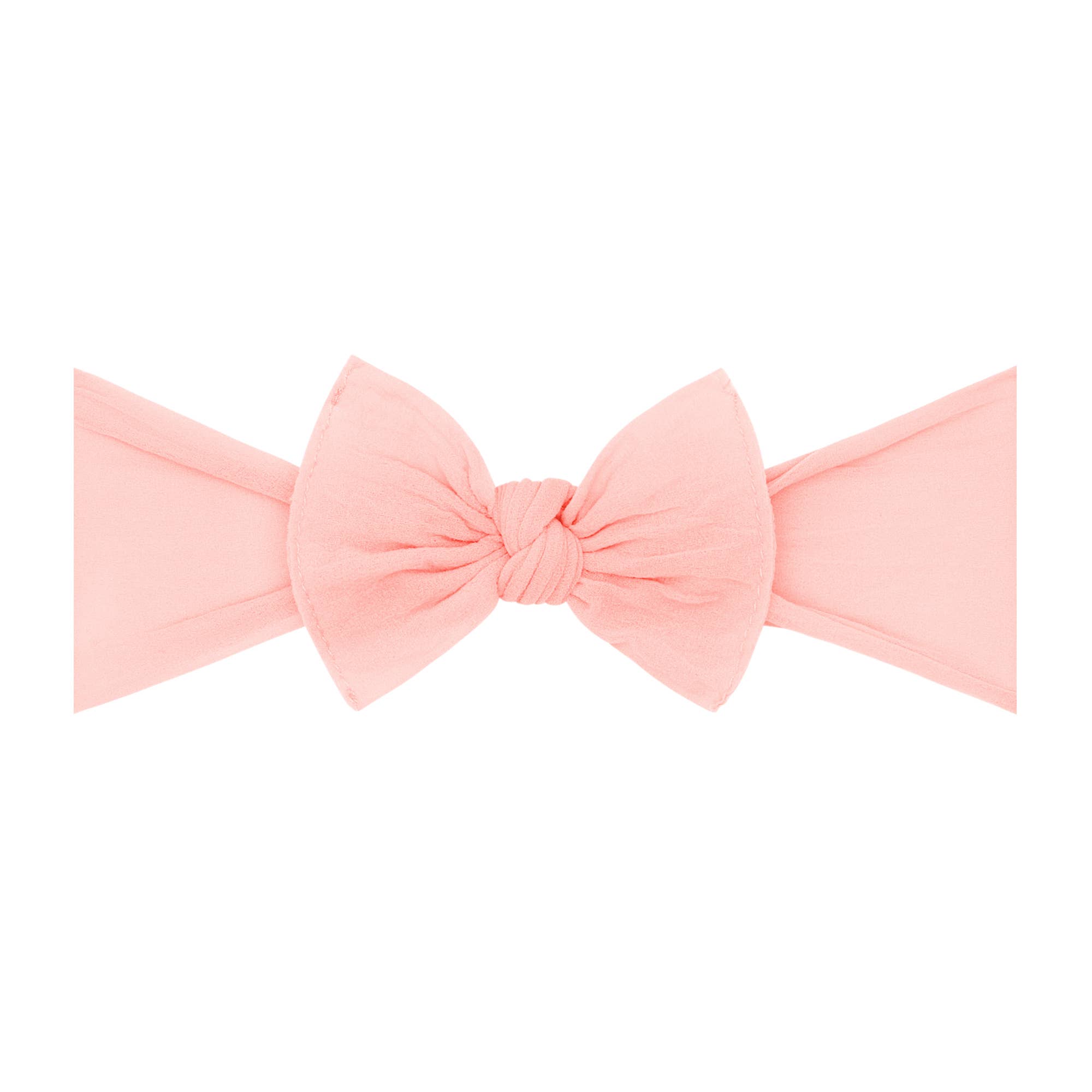 Baby Bling® Itty Bitty Knot Small Soft Nylon Bow Headband: Rose Quartz
