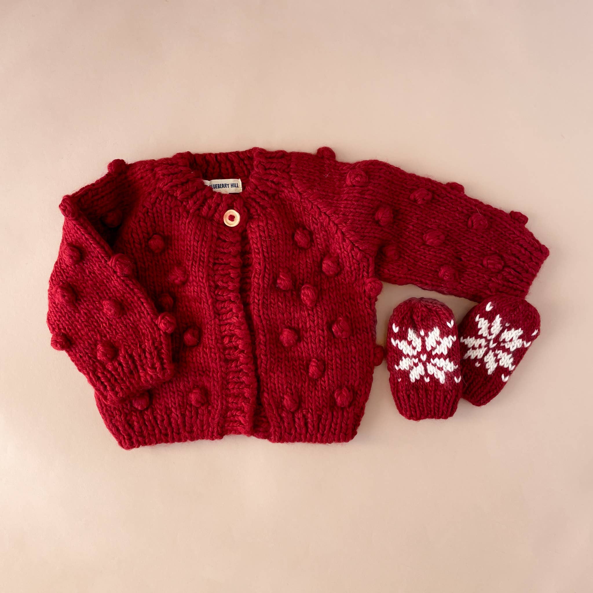 Popcorn Cardigan Red
