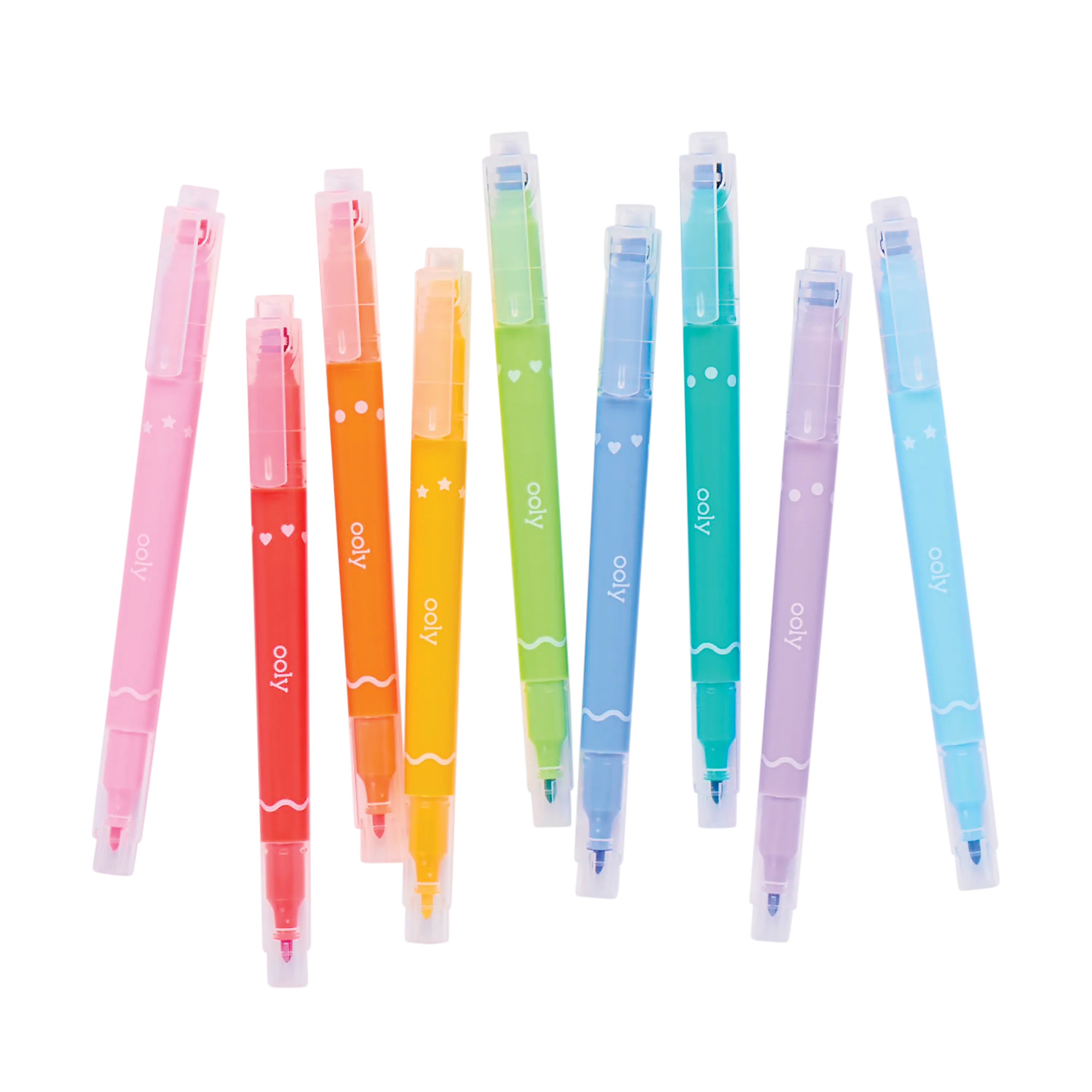 Confetti Stamp Double-Ended Markers - Set of 9