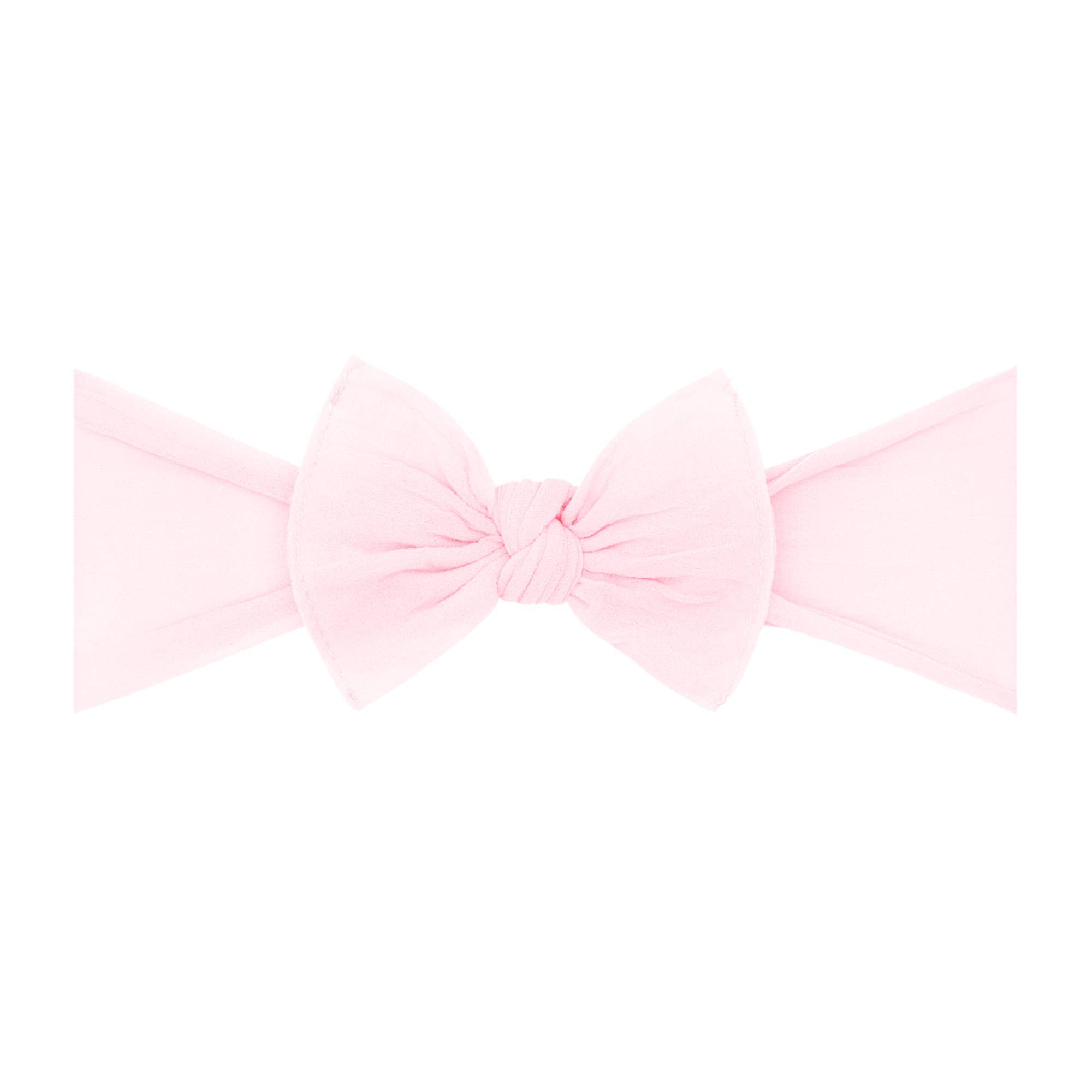 Baby Bling® Itty Bitty Knot Small Soft Nylon Bow Headband: Pink