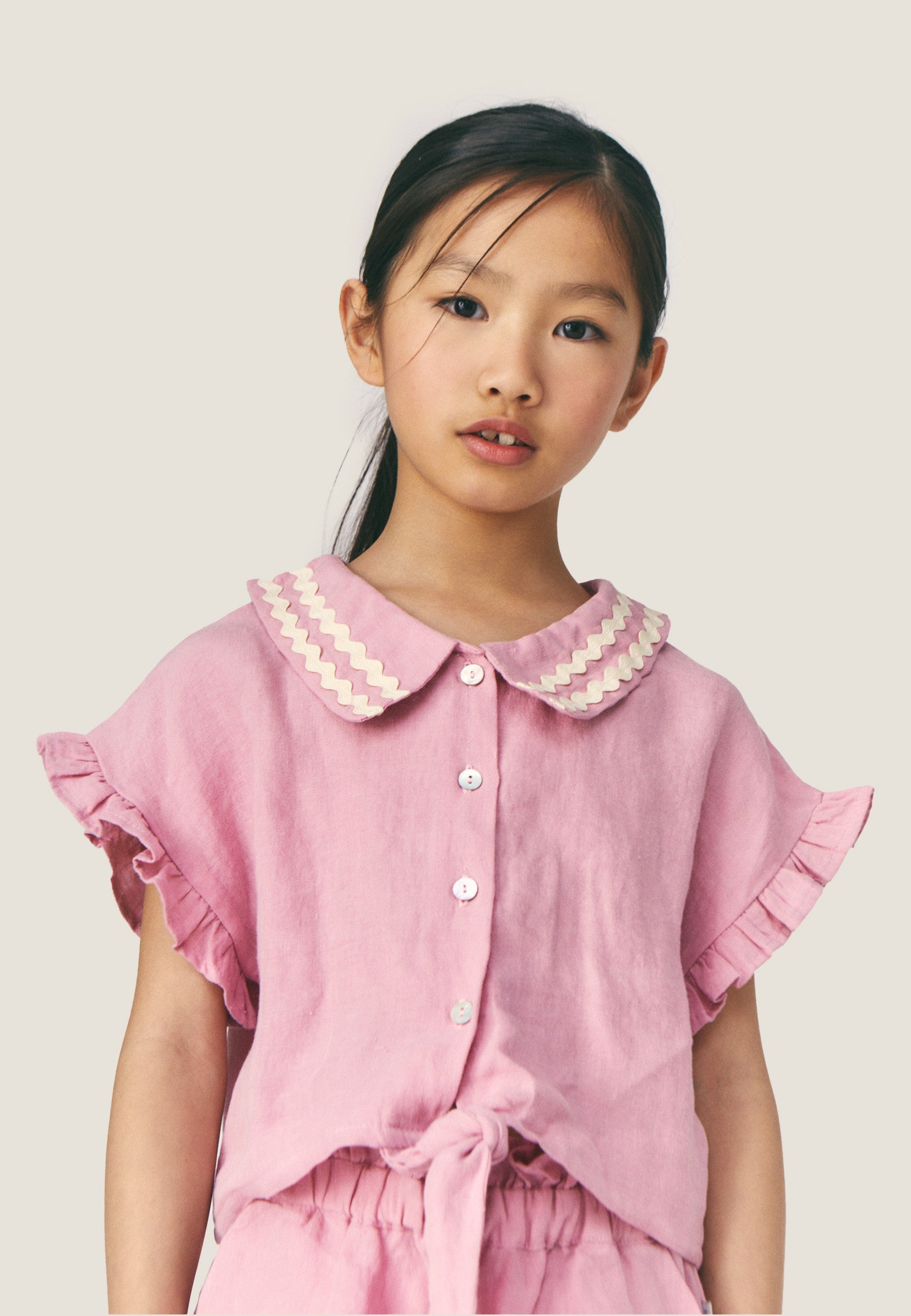Isaline Linen Shirt - Pink