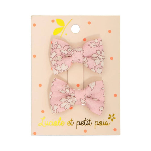 Mini butterfly clips - Liberty Capel pink (pair)