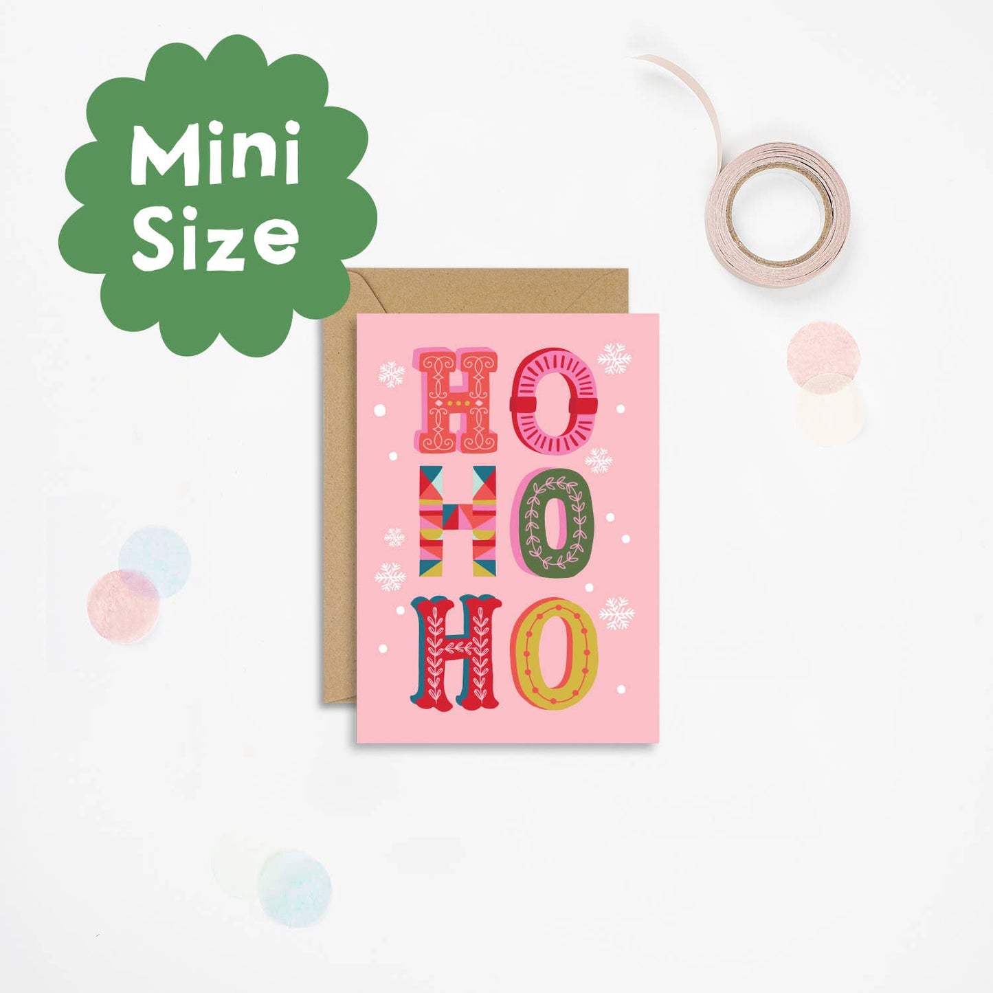 HO HO HO Mini Christmas Card | Mini Cards | A7 Mini Cards