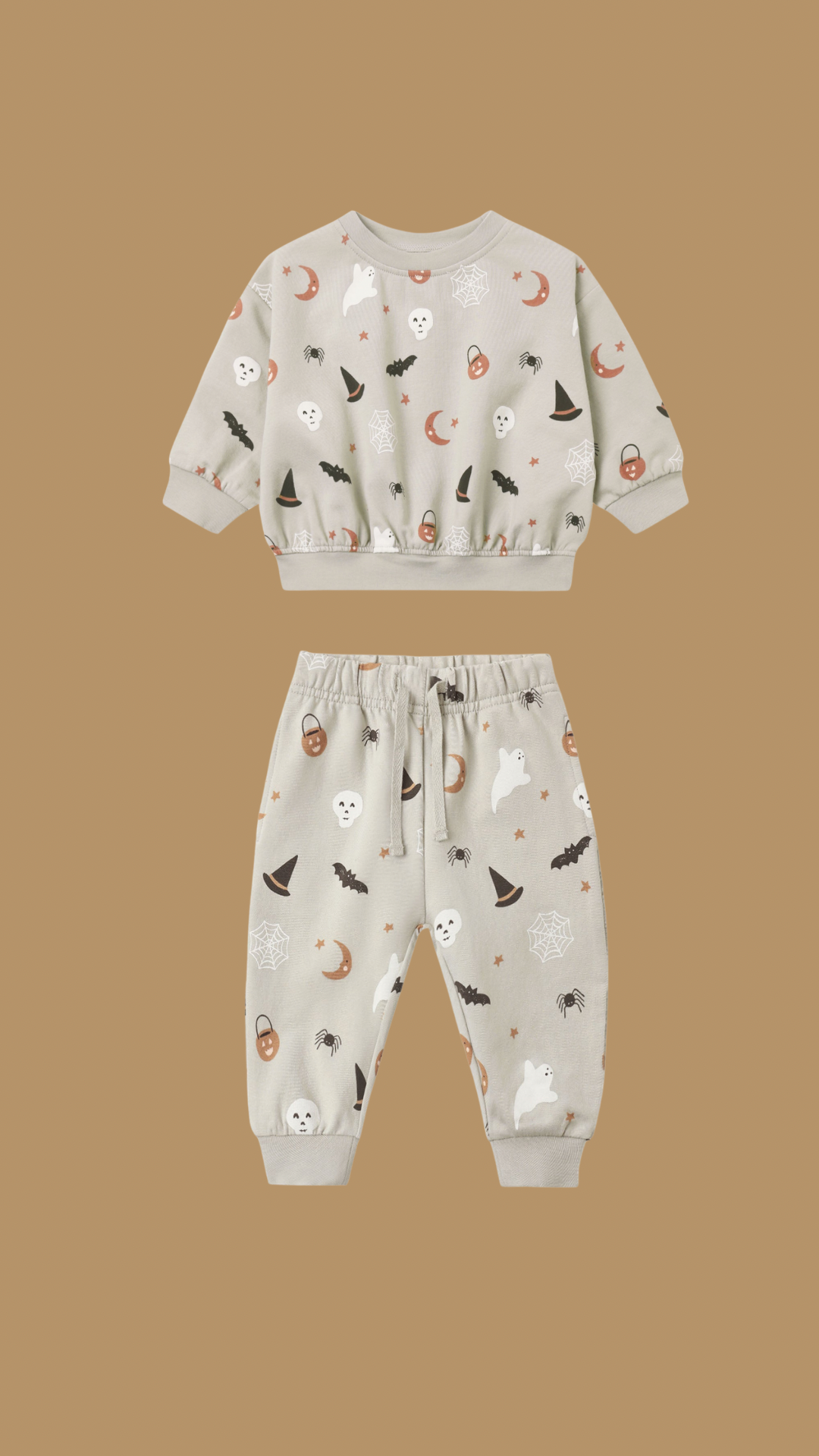 Relaxed Fleece Sweatshirt & Sweatpants Halloween Things - Pewter