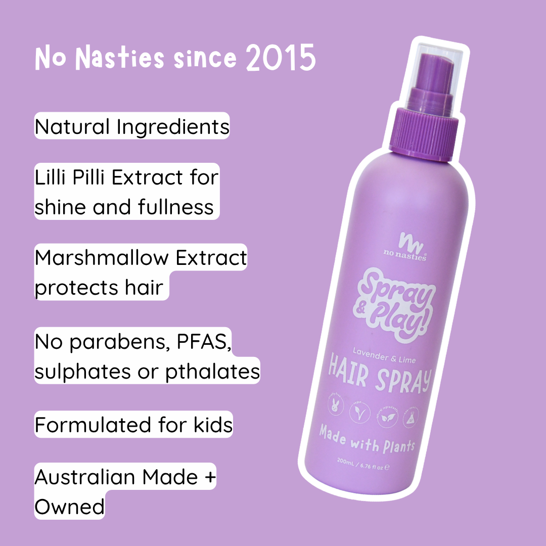 Natural Alcohol Free Hair Spray in Lavender and Fresh Lime