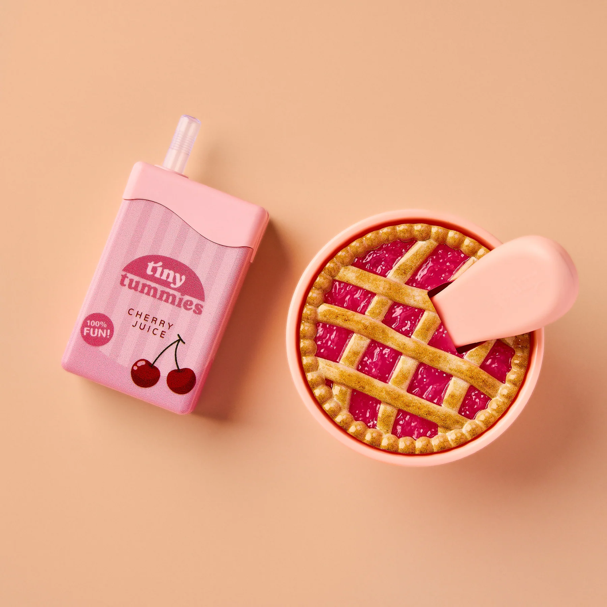 Tiny Tummies Set - Cherry Pie Bowl and Juice Box