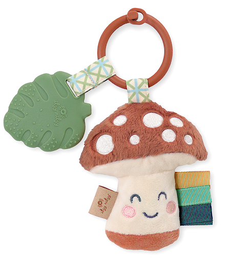 Itzy Pal™ Plush + Teether: Mushroom