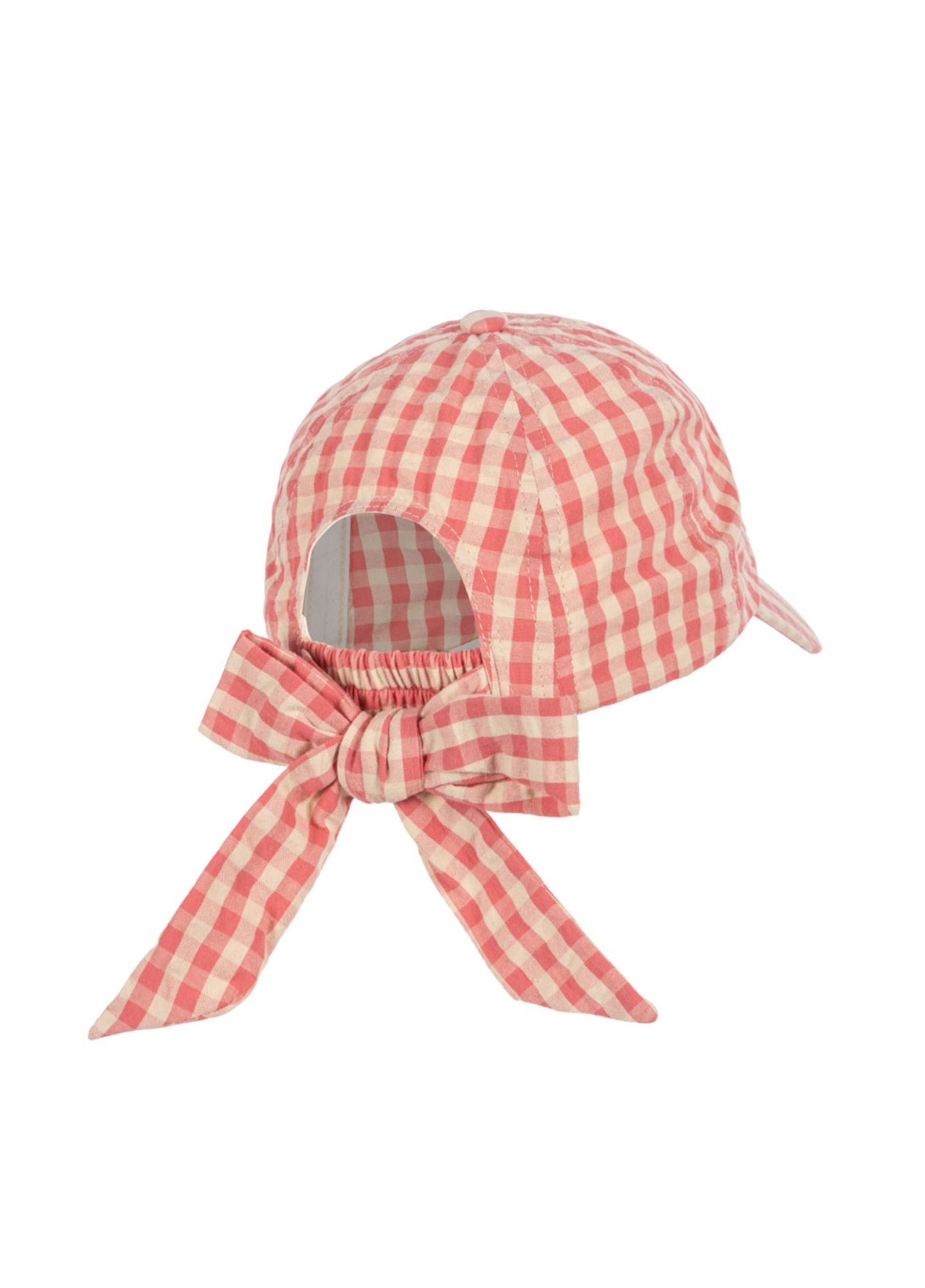 Kim Bow Cap - Flamingo Plume Check