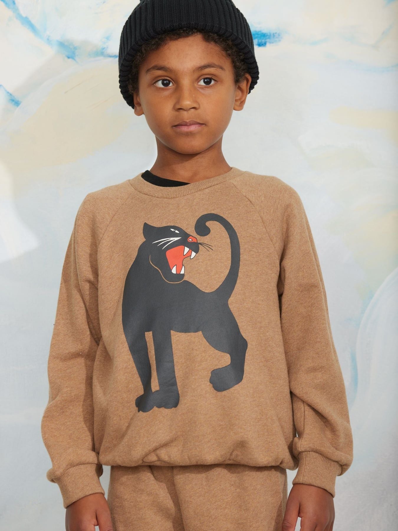 Panther Melange Sweatshirt - Brown