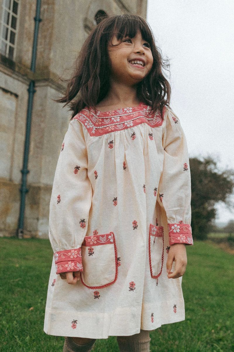Adelle Dress With Petite Flower Embroidery - PREORDER