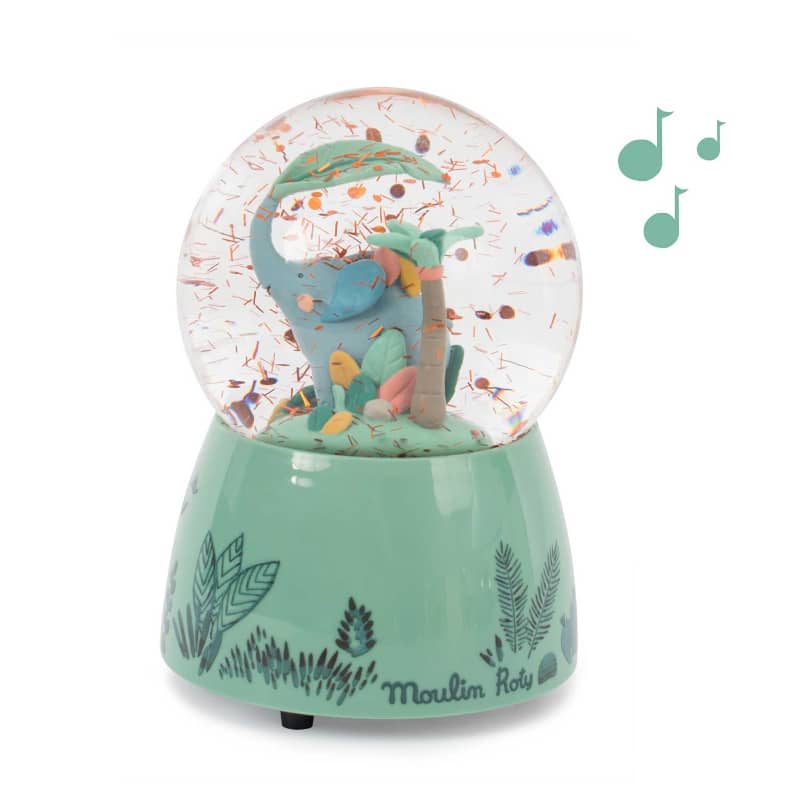 Bergamote the Elephant - Snow Globe Music Box - Moulin Roty