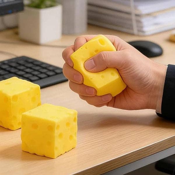 Cheese Cube Slow-Rise Squishy Fidget Toy