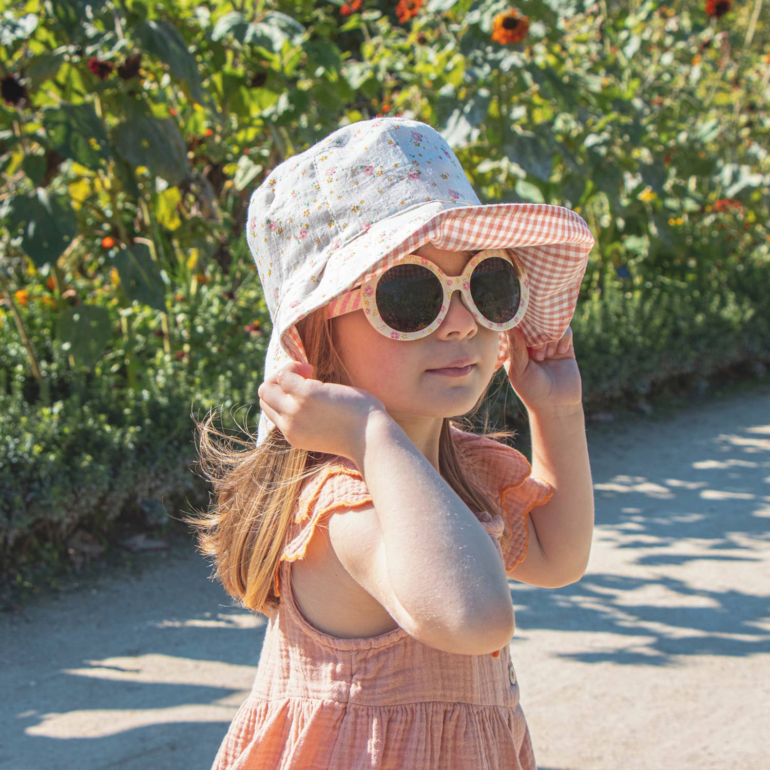 Tiny Blossom Pleated Reversible Sun Hat 3-6 Years