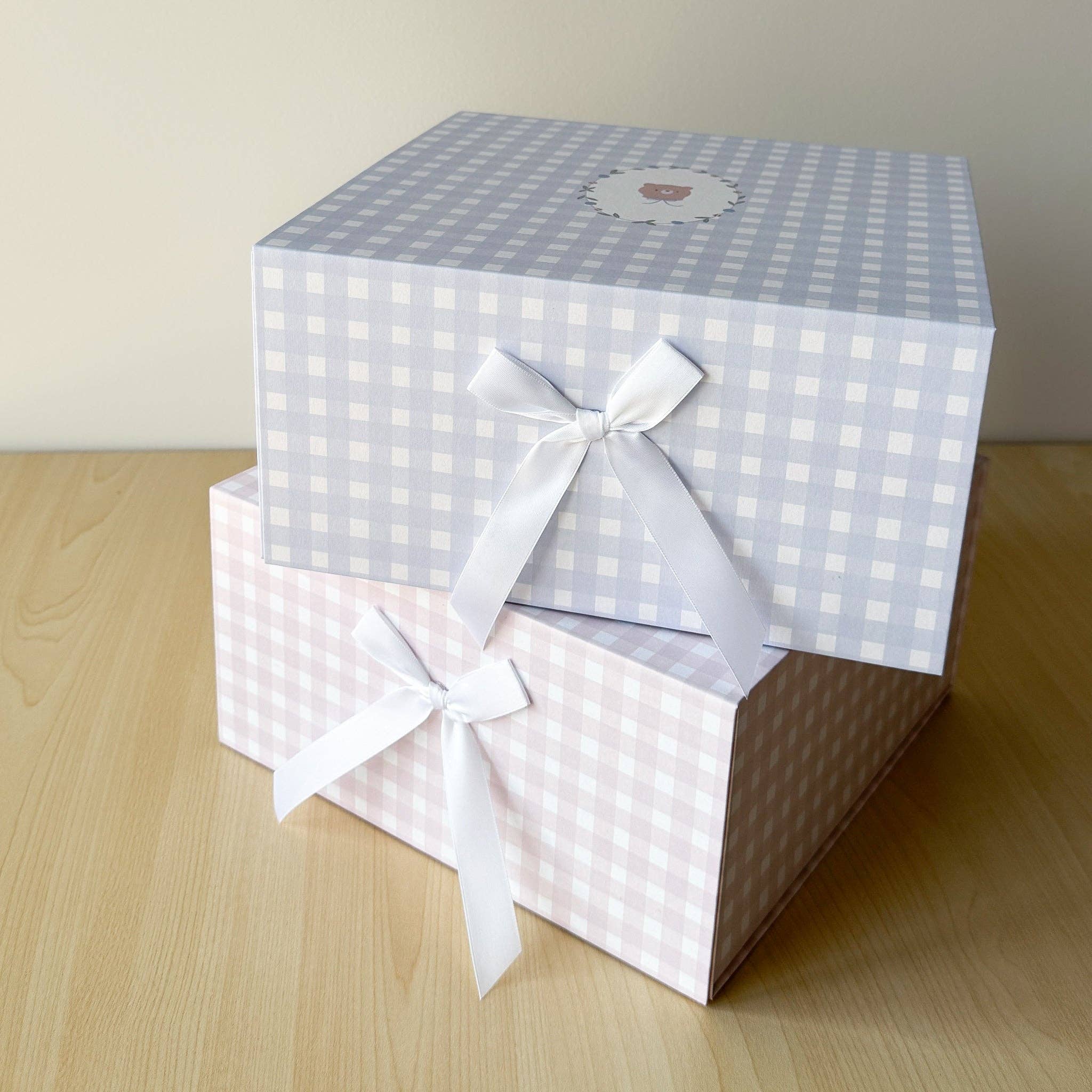 Gift Box Pink Gingham Bunny