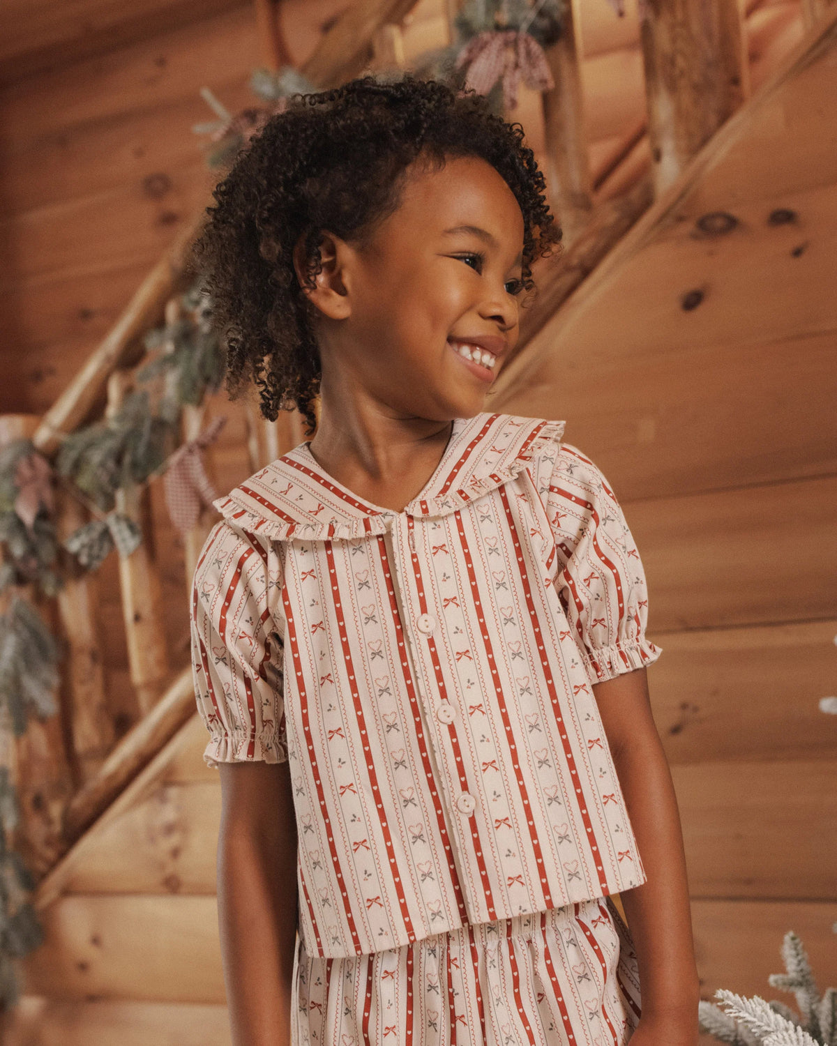 Ruffle Pajamas - Candy Cane Lane Antique