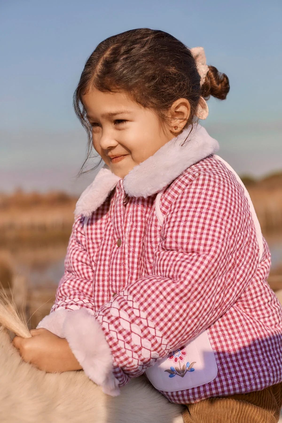 Jasmina Reversible Coat - Raspberry Checks