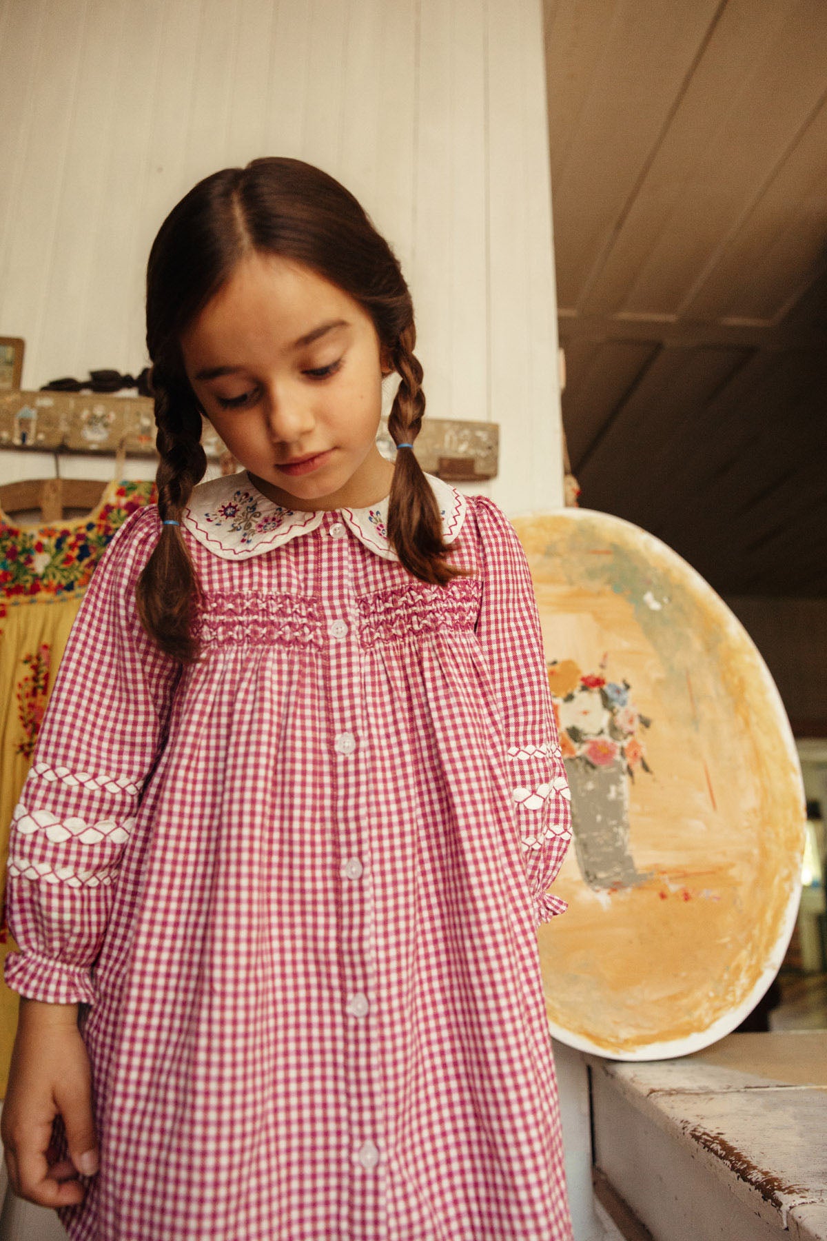 Delina Dress - Raspberry Checks