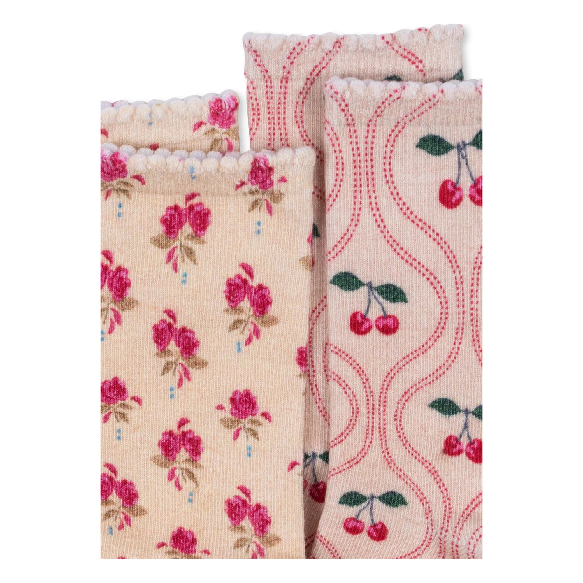 2 Pack Printed Socks - Cherry Mix