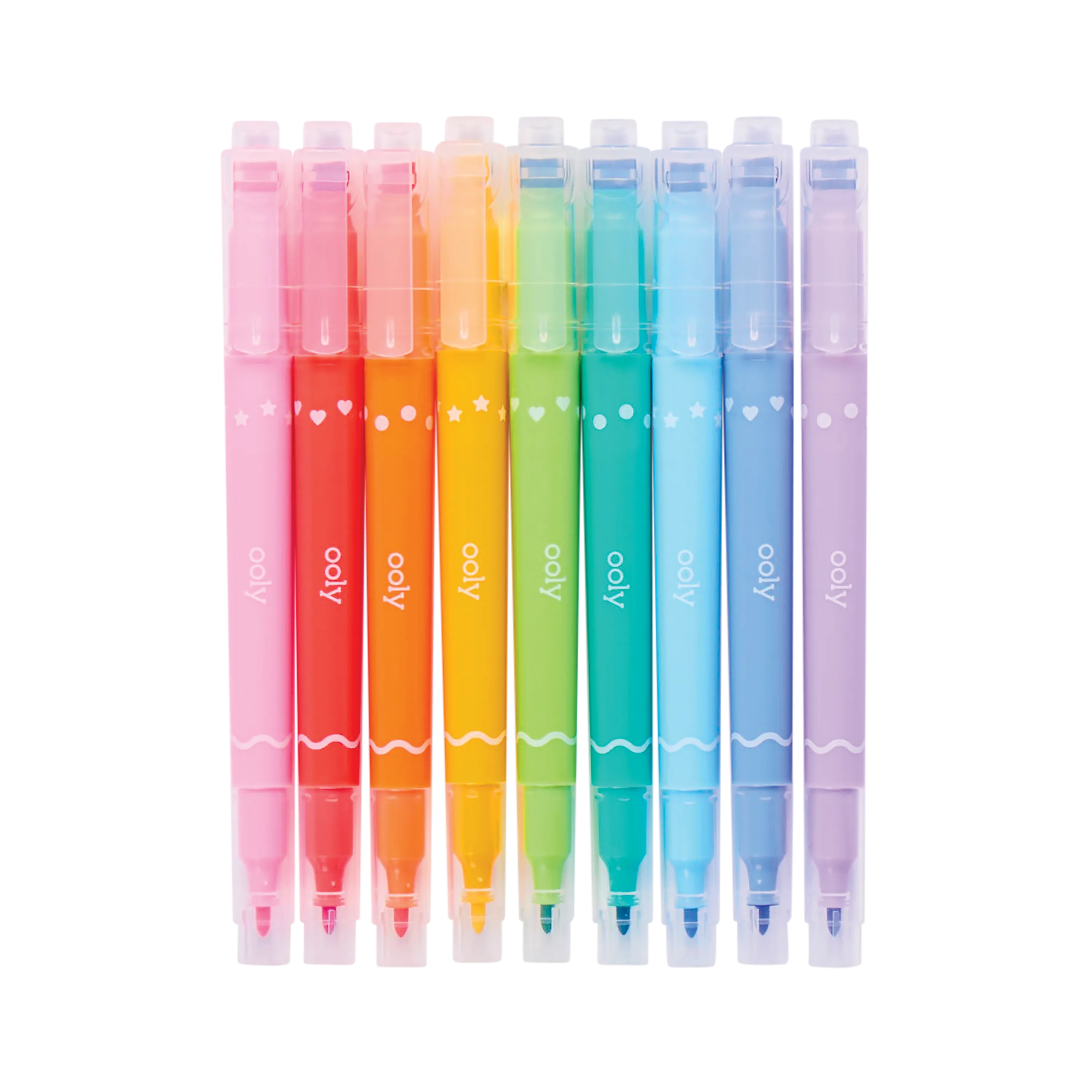 Confetti Stamp Double-Ended Markers - Set of 9