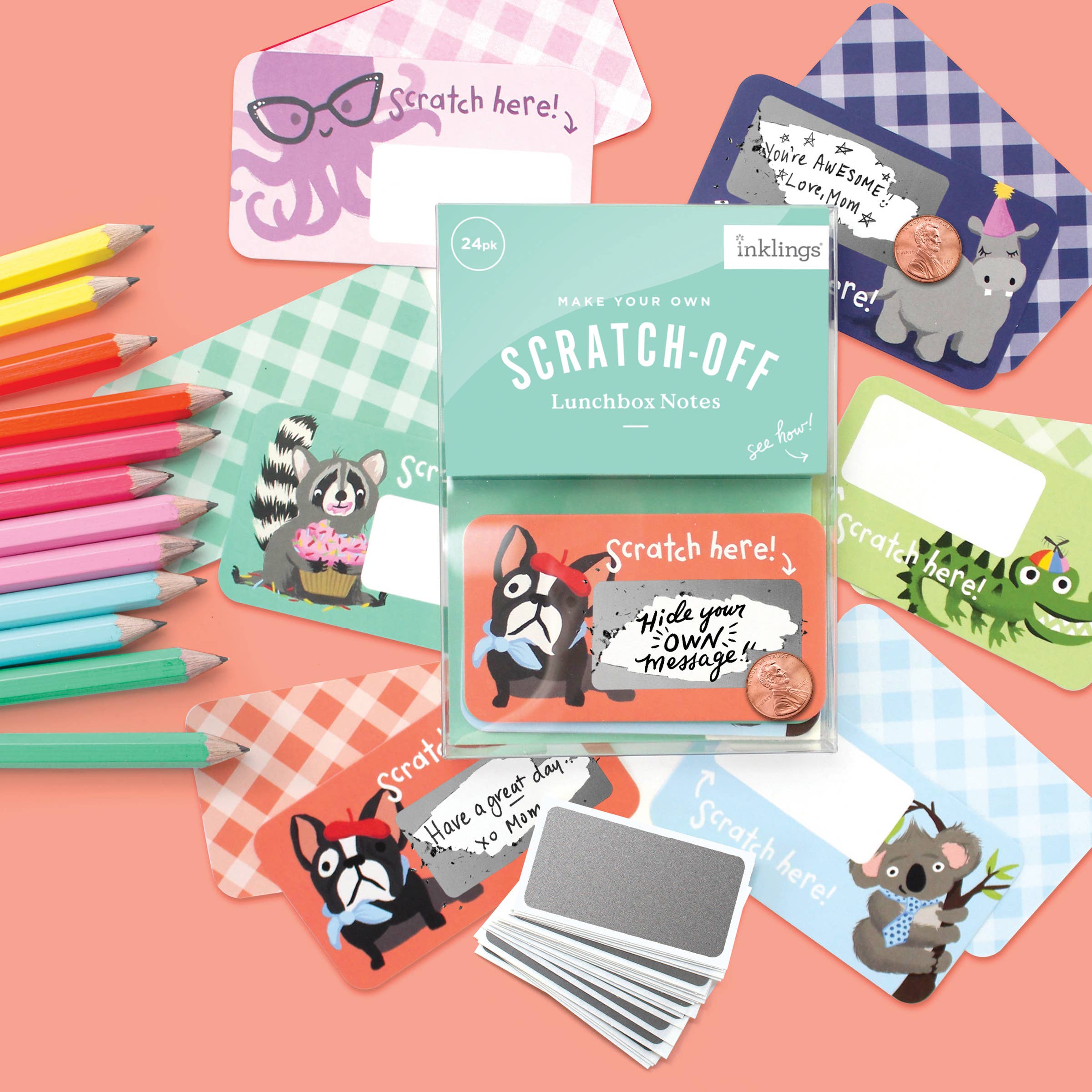 Scratch-off Lunchbox Notes - Animals