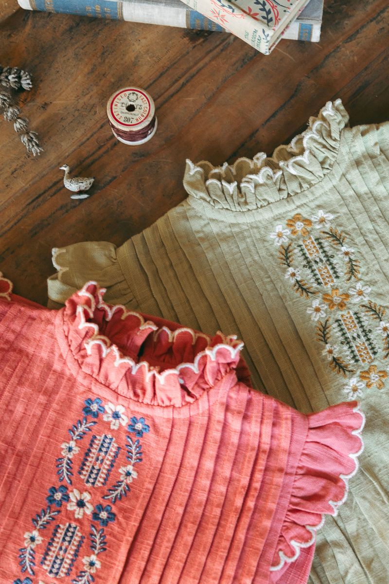 Little Marie Romper in Dusty Cedar