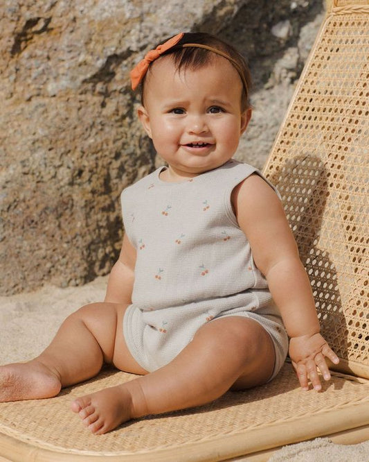Cinch Playsuit || Cherries, Seafoam