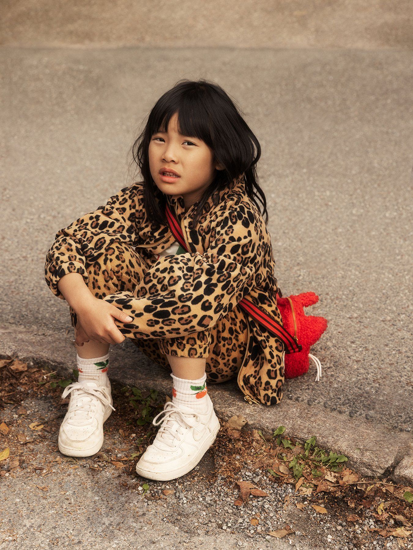 Leopard Fleece Jacket - Beige