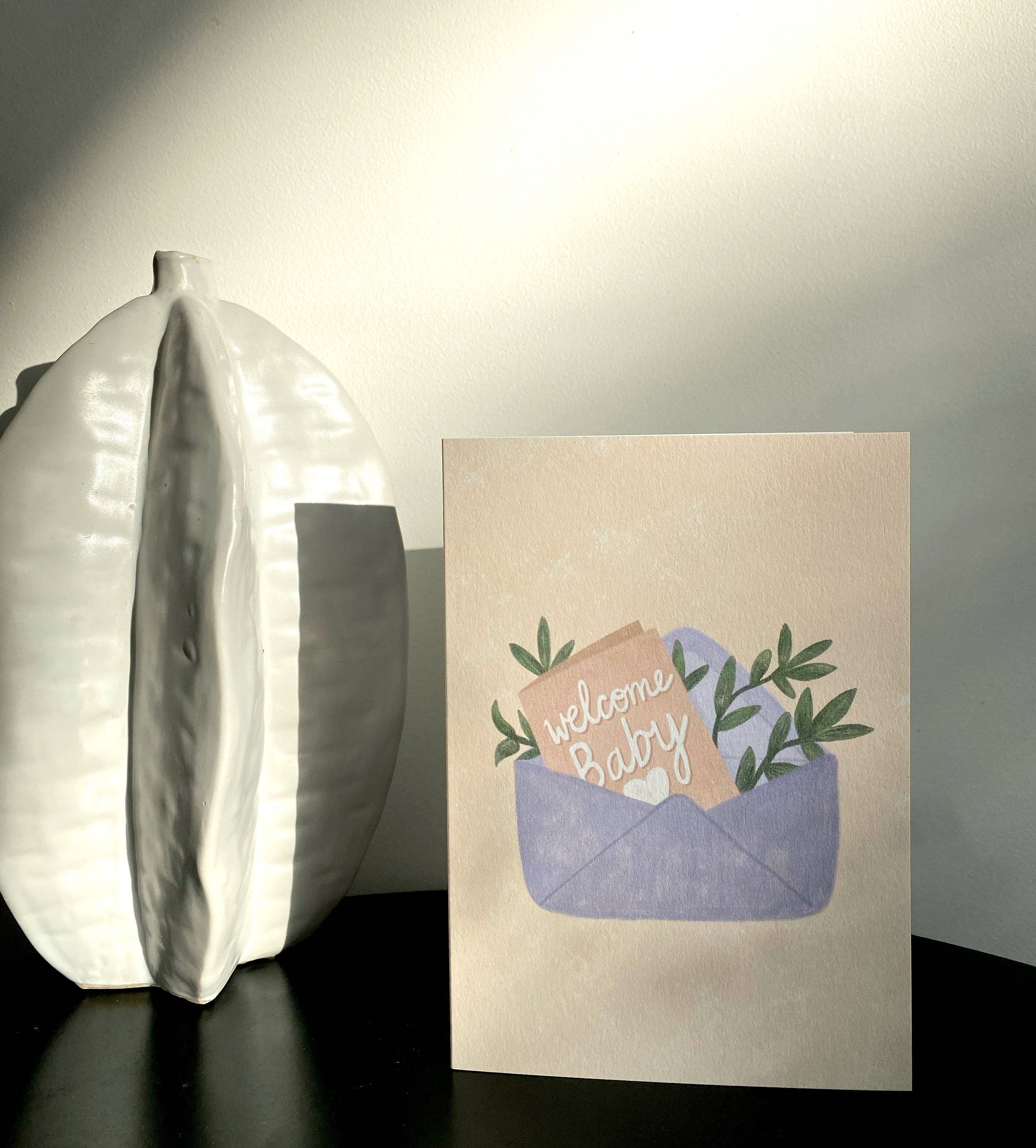 Welcome Baby Card - New Baby Card | Gender Neutral Baby Card