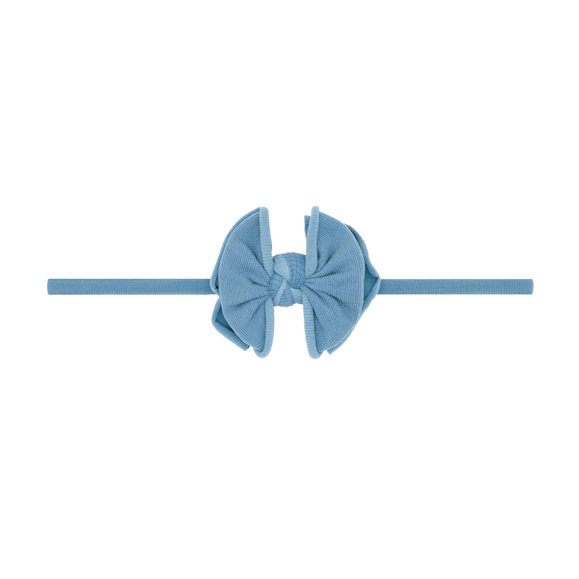Baby Bling® Baby FAB® Skinny Soft Nylon Bow Headband: Antique Blue