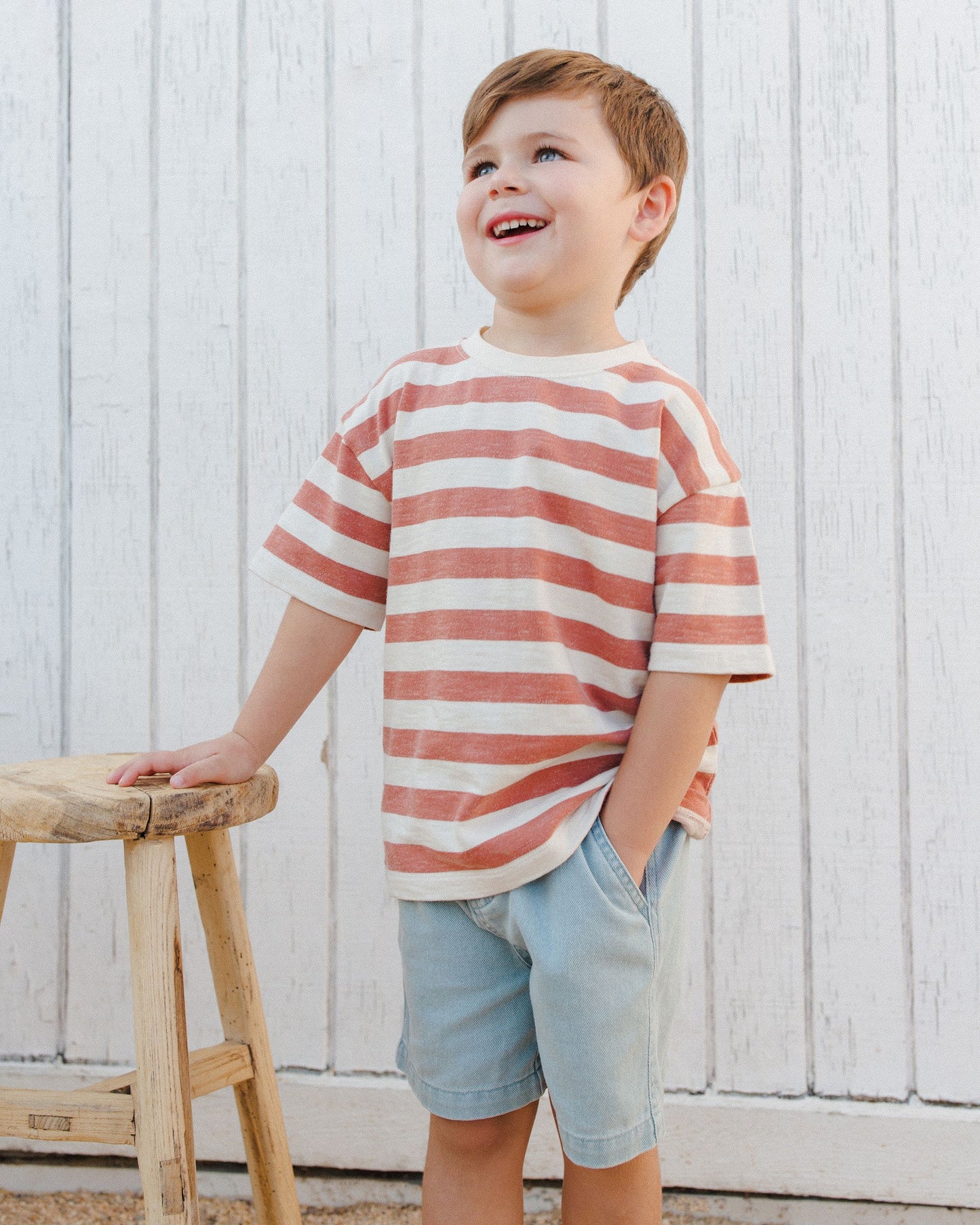 Relaxed Tee || Poppy Stripe