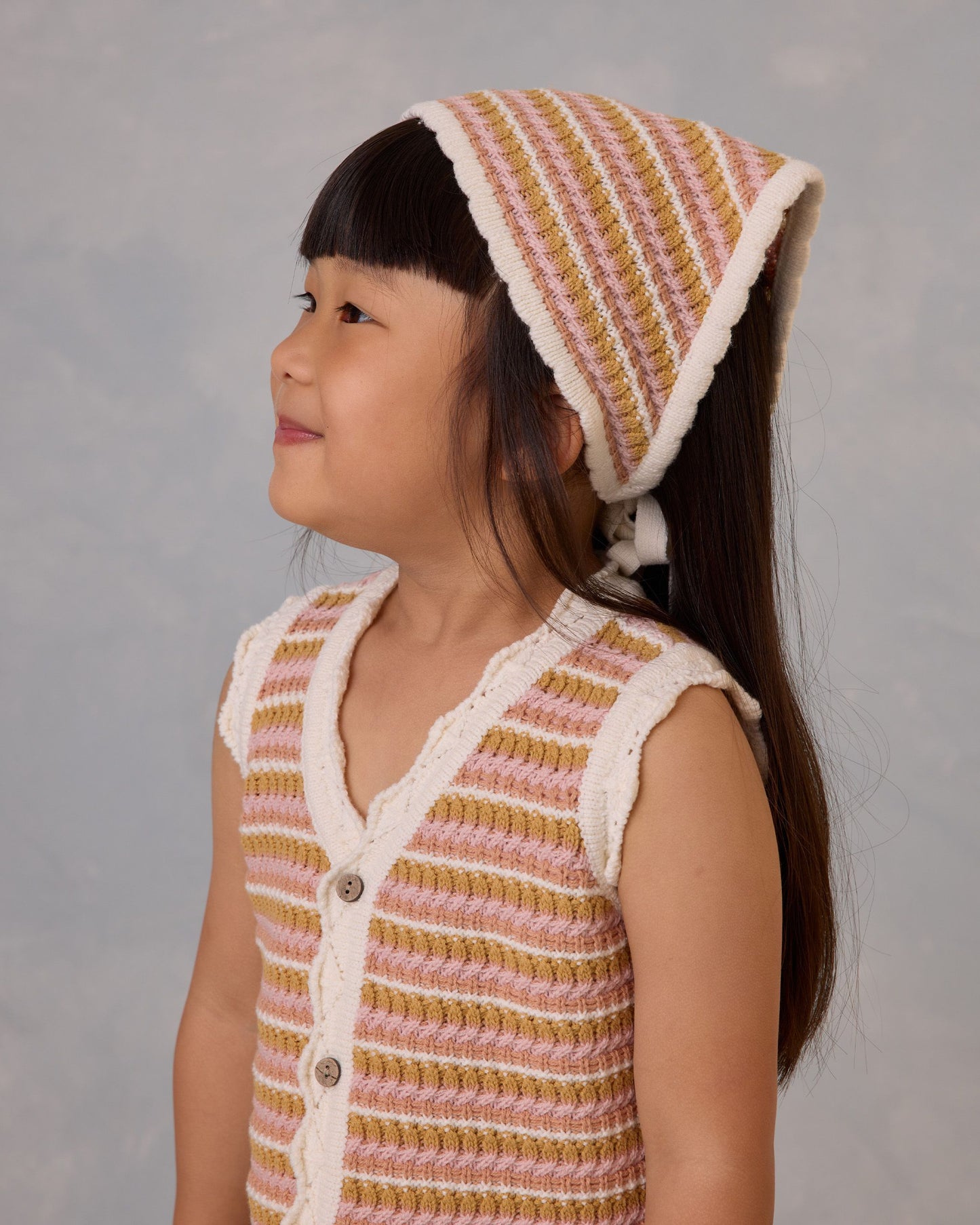Scallop Crochet Set || Pink Stripe