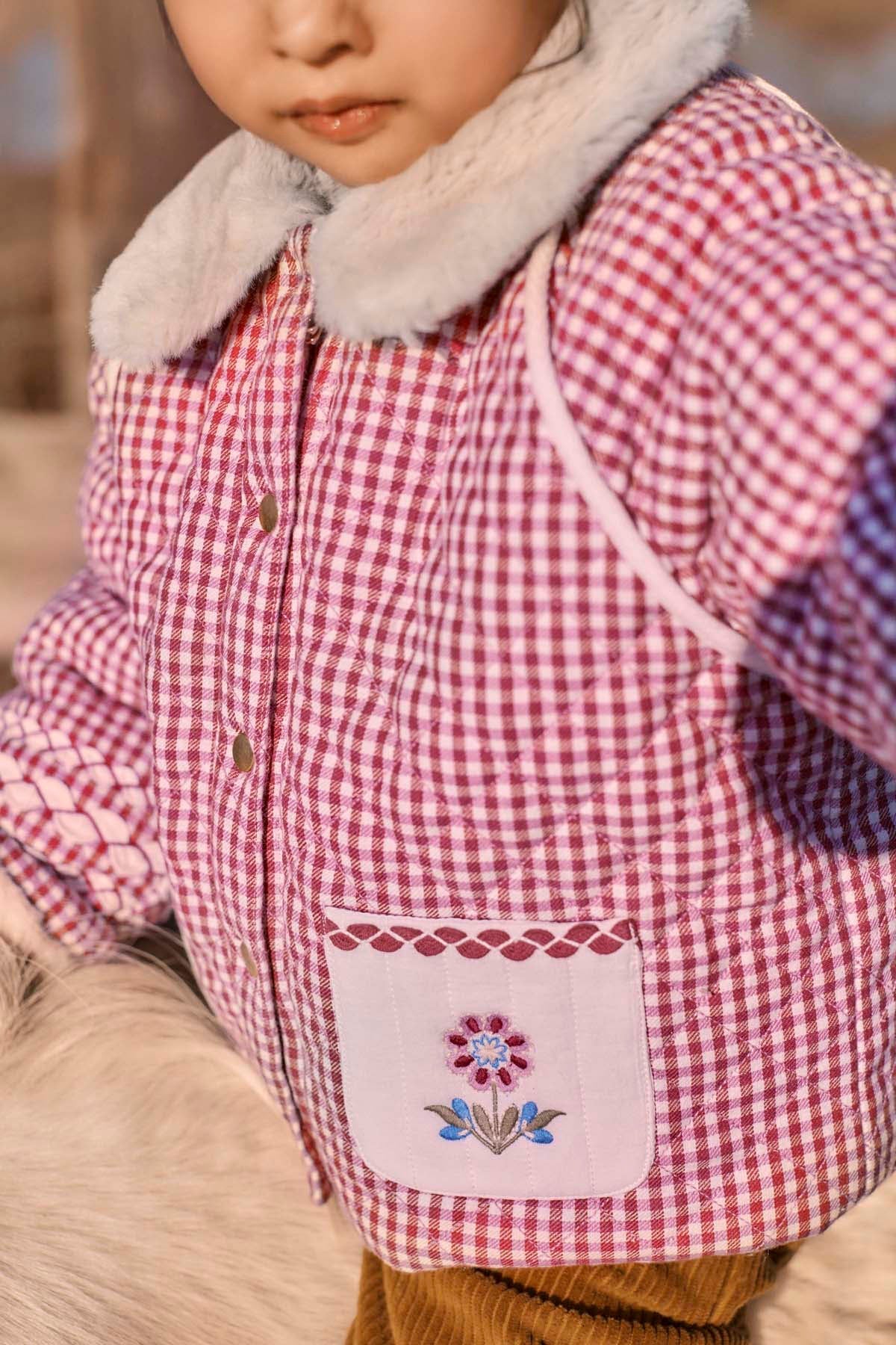 Jasmina Reversible Coat - Raspberry Checks