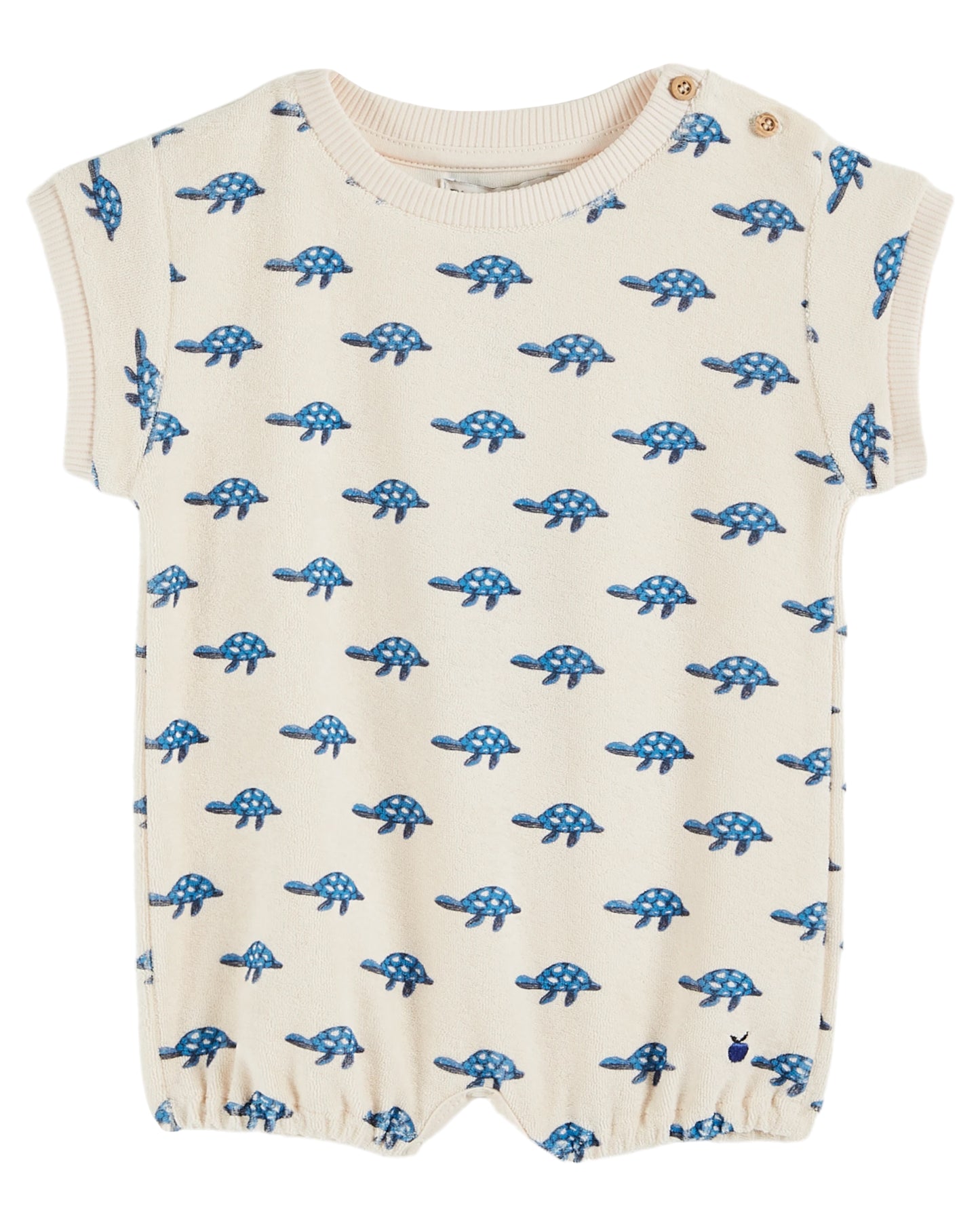 ECRU TURTLE TERRY ROMPER