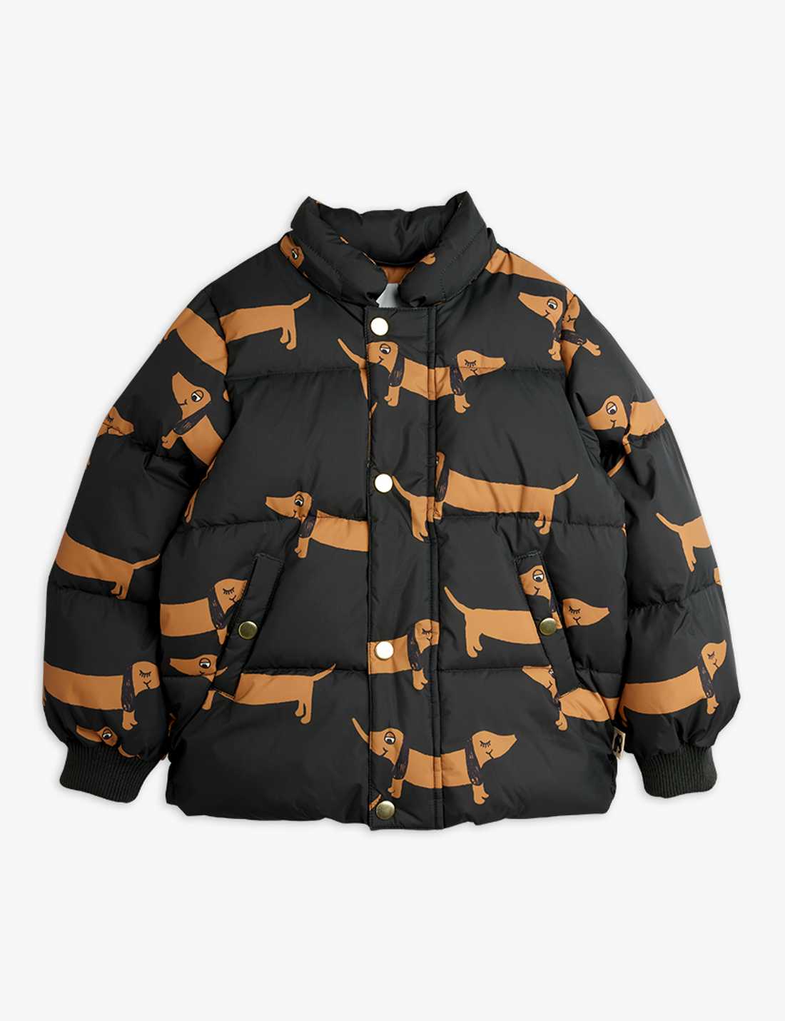 Dog AOP Hooded Puffer - Black