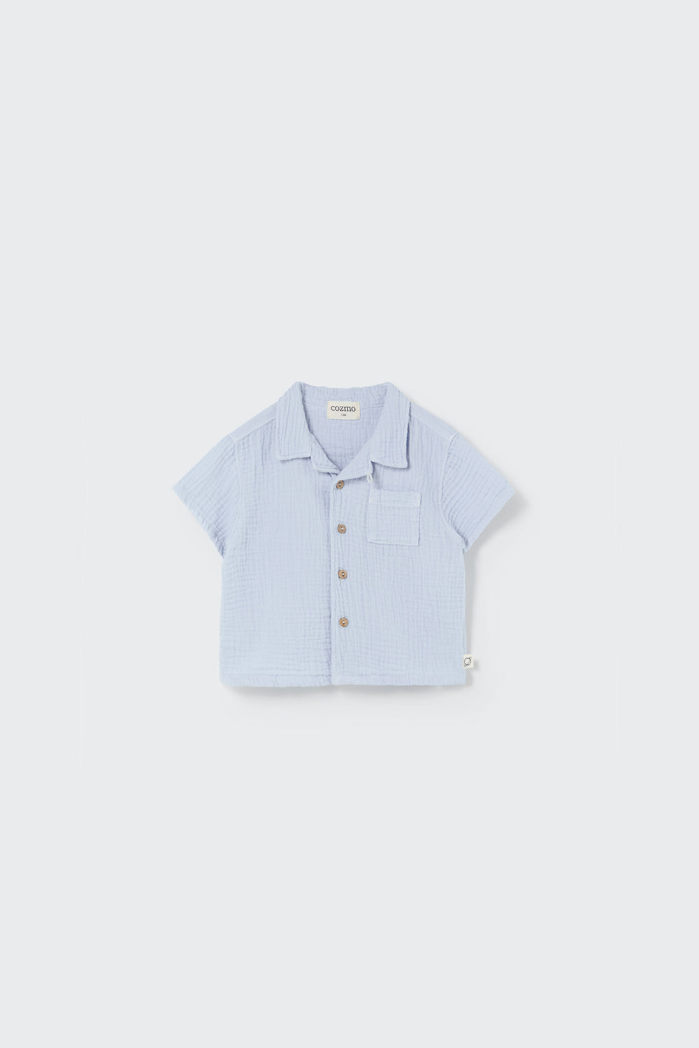 Soft Gauze Baby Short Sleeves Shirt - Blue