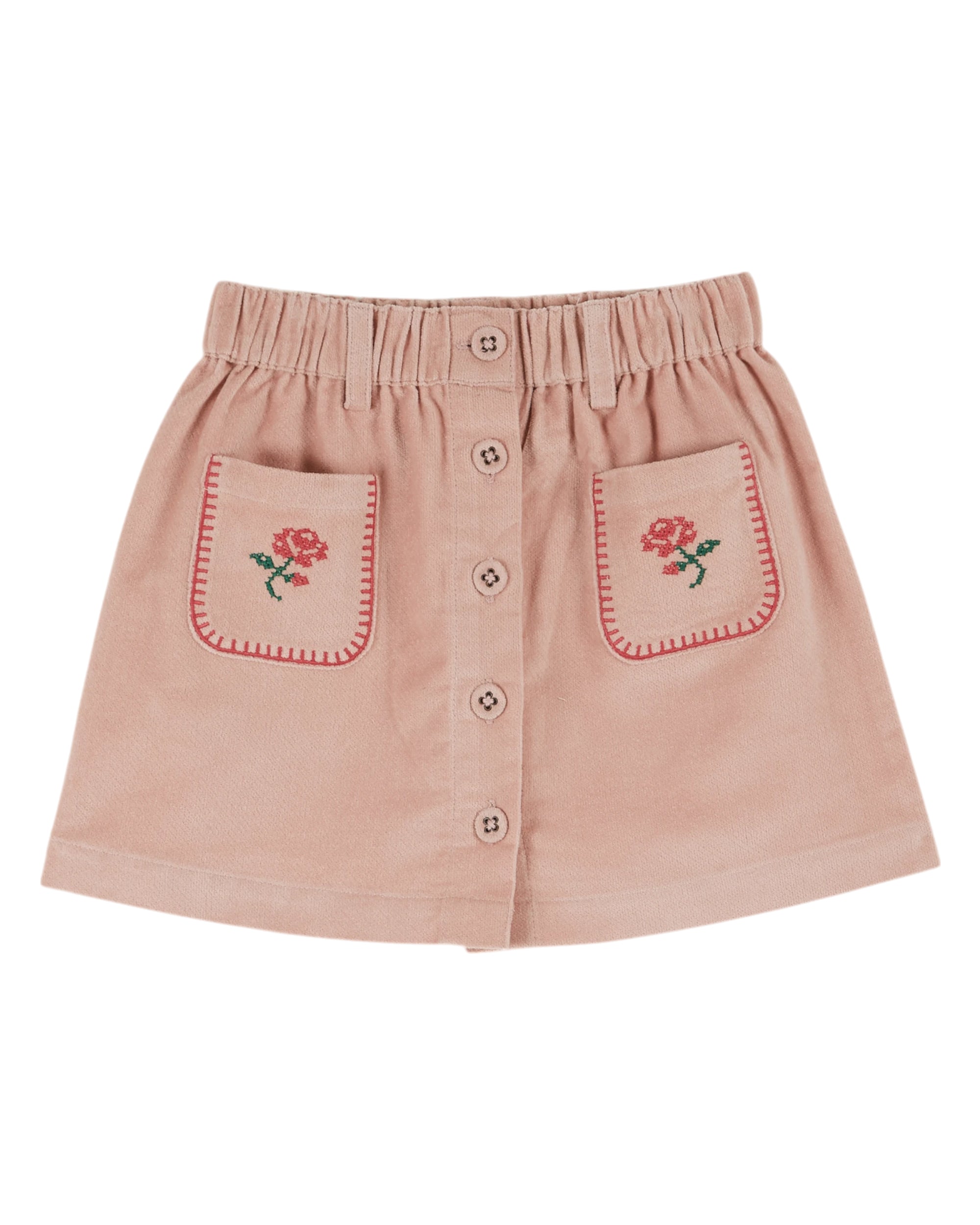 Peony Embroidered Flowers Skirt